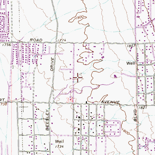 Topographic Map of Kirk Adams Elementary School, NV