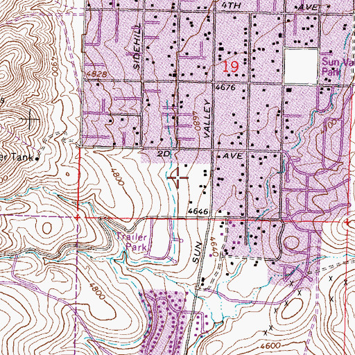 Topographic Map of Lois Allen Elementary School, NV