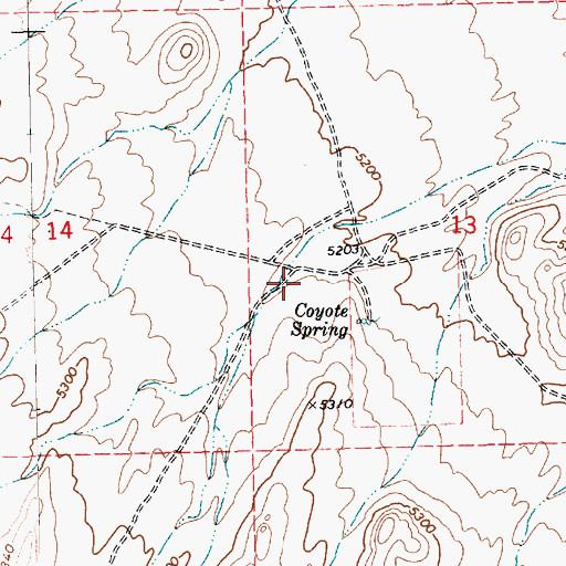 Topographic Map of Coyote (historical), NV