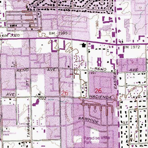 Topographic Map of Jack Dailey Elementary School, NV