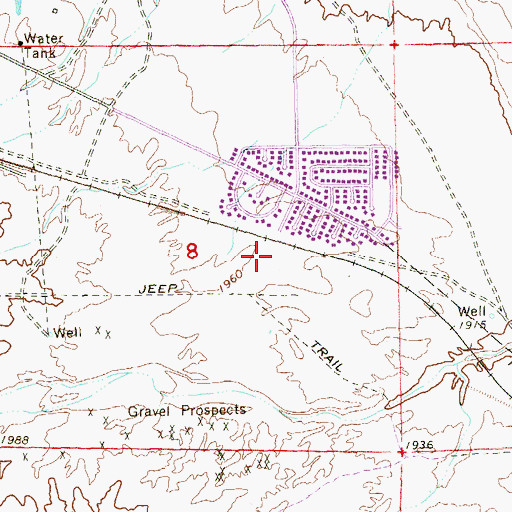 Topographic Map of Barbara and Hank Greenspun Middle School, NV