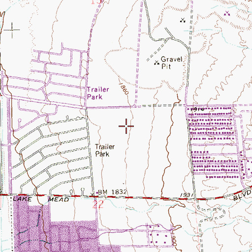 Topographic Map of Helen Herr Elementary School, NV