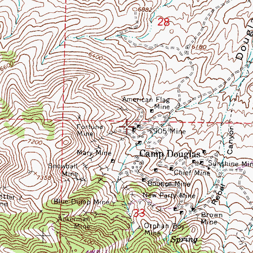 Topographic Map of Juniper Mine, NV