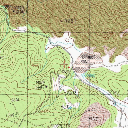 Topographic Map of Mangum (historical), NV