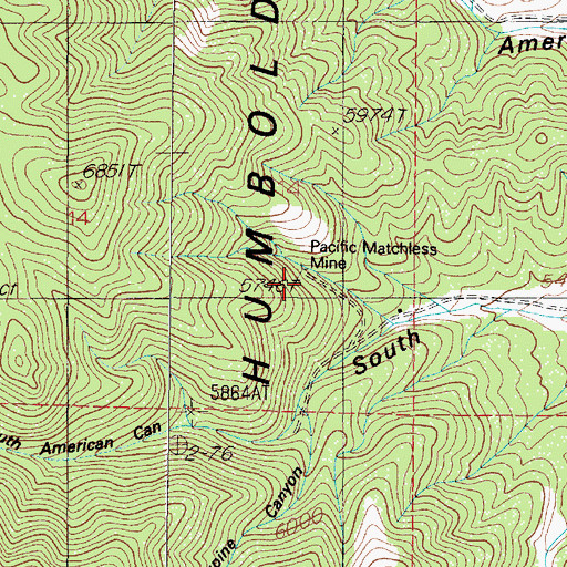 Topographic Map of Pacific Matchless Mine, NV