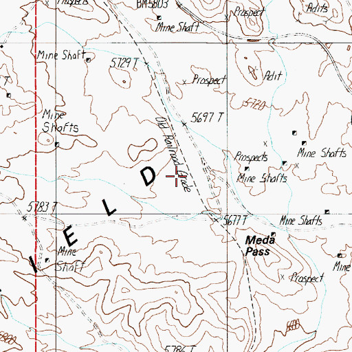Topographic Map of Red Rock (historical), NV