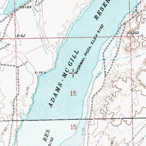 Topographic Map of Adams-McGill Reservoir, NV