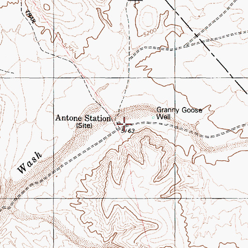 Topographic Map of Antone Station (historical), NV