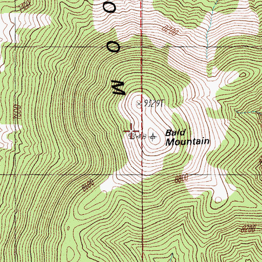 Topographic Map of Bald Mountain, NV