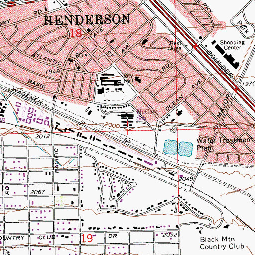 Topographic Map of Gordon McCaw Elementary School, NV