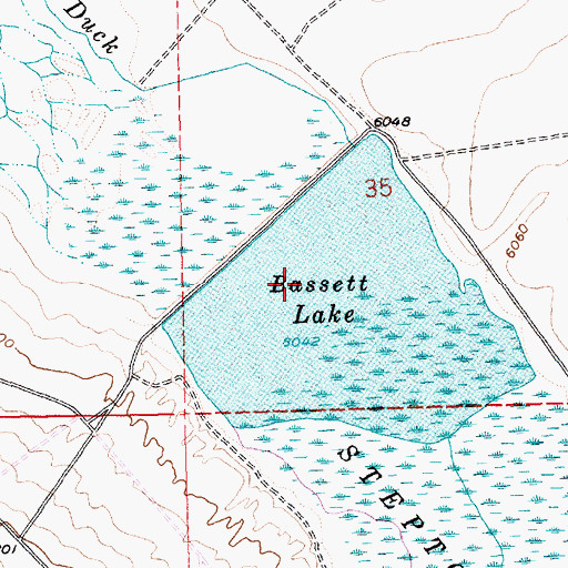 Topographic Map of Bassett Lake, NV