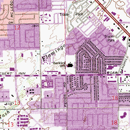 Topographic Map of Will Beckley Elementary School, NV
