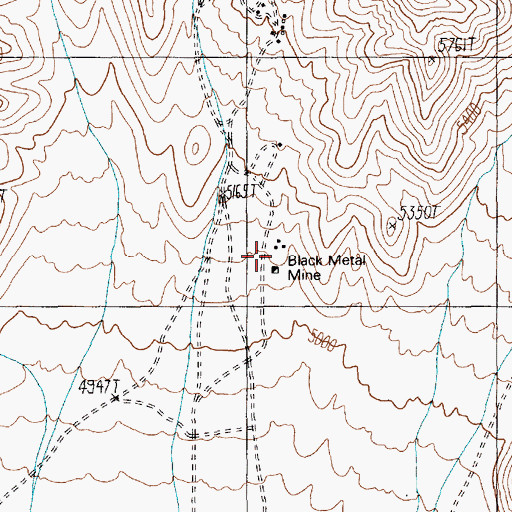 Topographic Map of Black Metal Mine, NV