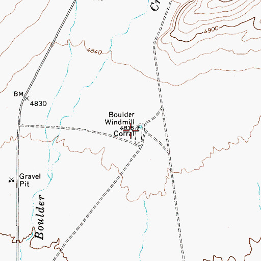 Topographic Map of Boulder Windmill, NV