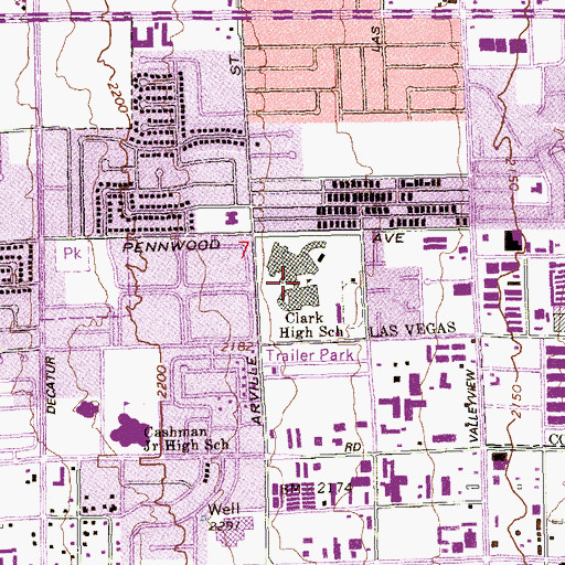 Topographic Map of Ed W Clark High School, NV