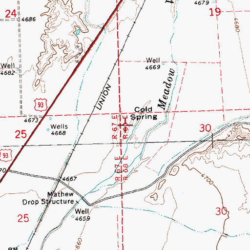 Topographic Map of Cold Spring, NV