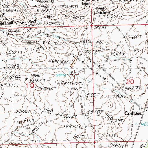 Topographic Map of Contact School (historical), NV