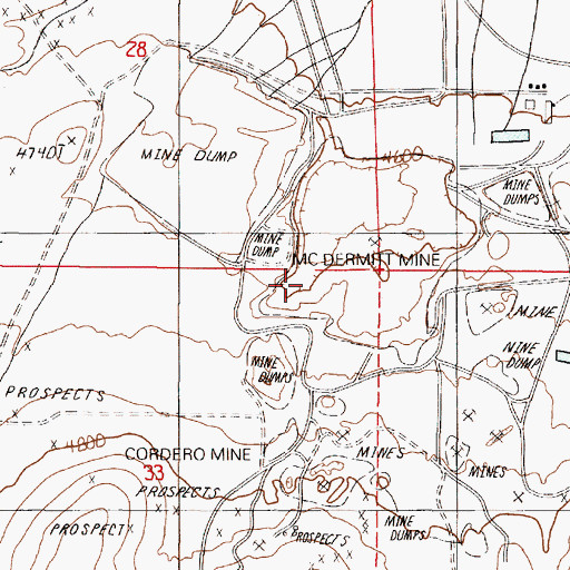 Topographic Map of Cordero School (historical), NV