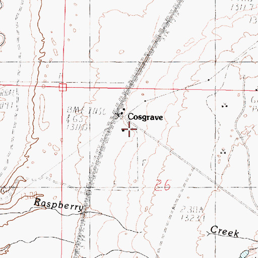 Topographic Map of Cosgrave, NV