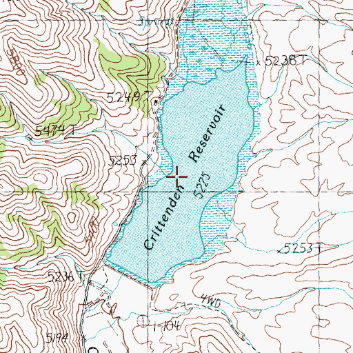 Topographic Map of Crittenden Reservoir, NV