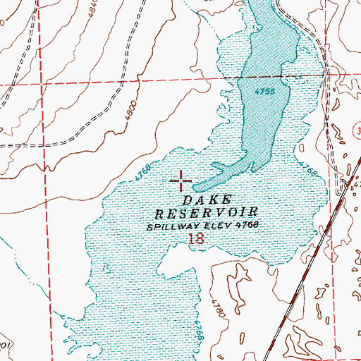 Topographic Map of Dake Reservoir, NV