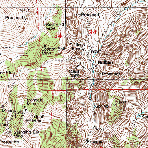 Topographic Map of Davis Tunnel, NV