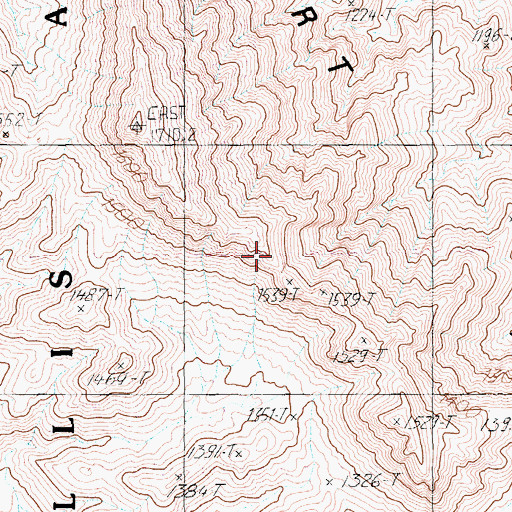 Topographic Map of Desert Hills, NV