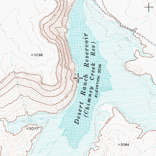 Topographic Map of Desert Ranch Reservoir, NV