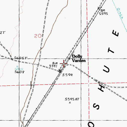 Topographic Map of Dolly Varden, NV