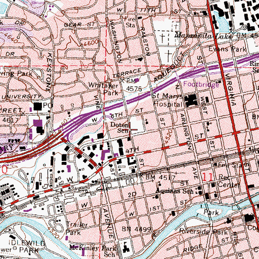 Topographic Map of Doten School (historical), NV