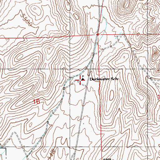 Topographic Map of Duckwater Elementary School, NV