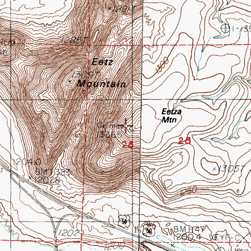 Topographic Map of Eetz Mountain, NV