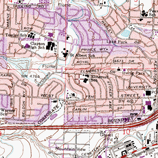 Topographic Map of Elmcrest Elementary School, NV