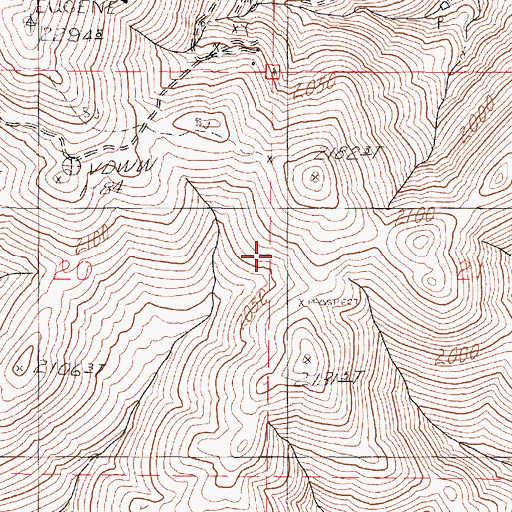 Topographic Map of Eugene Mountains, NV