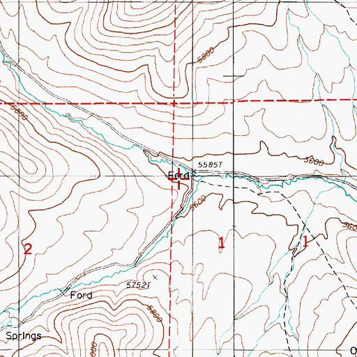 Topographic Map of Ferris Creek, NV
