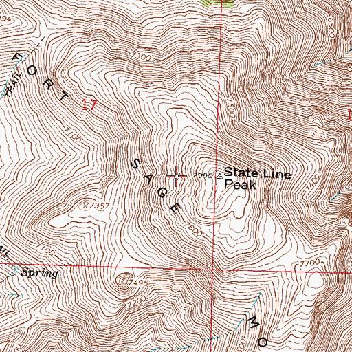 Topographic Map of Fort Sage Mountains, NV