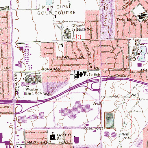 Topographic Map of Ruth Fyfe Elementary School, NV