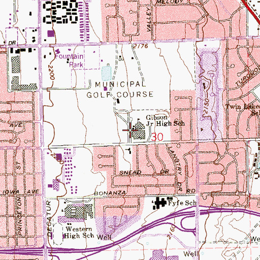 Topographic Map of Robert O Gibson Middle School, NV