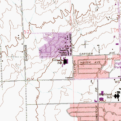 Topographic Map of C V T Gilbert Elementary School, NV