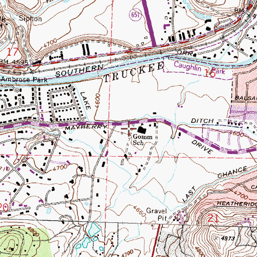 Topographic Map of Roy Gomm Elementary School, NV