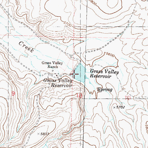Topographic Map of Grass Valley Reservoir, NV