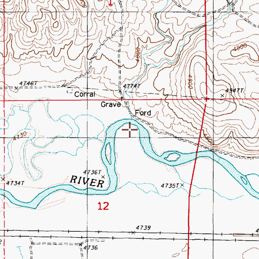 Topographic Map of Gravelly Ford, NV