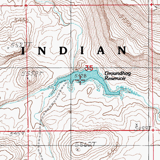 Topographic Map of Groundhog Reservoir, NV