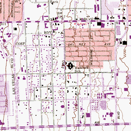 Topographic Map of Doris Hancock Elementary School, NV