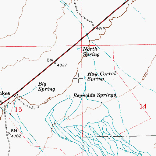 Topographic Map of Hay Corral Spring, NV