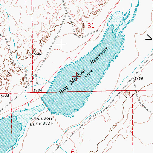 Topographic Map of Hay Meadow Reservoir, NV