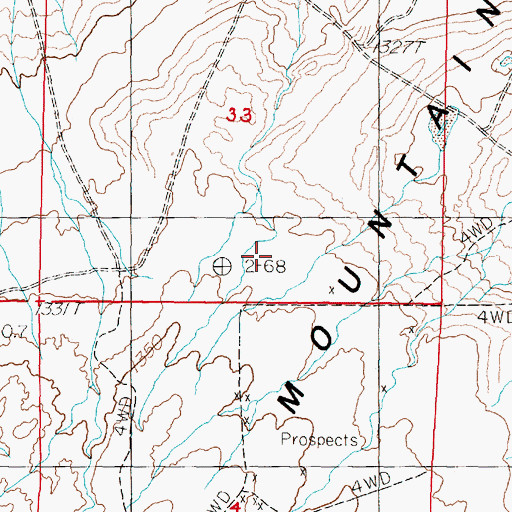 Topographic Map of Hot Springs Mountains, NV