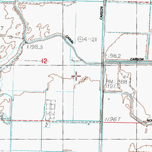 Topographic Map of Island School, NV