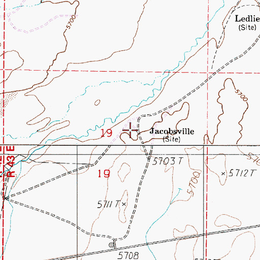 Topographic Map of Jacobsville (historical), NV