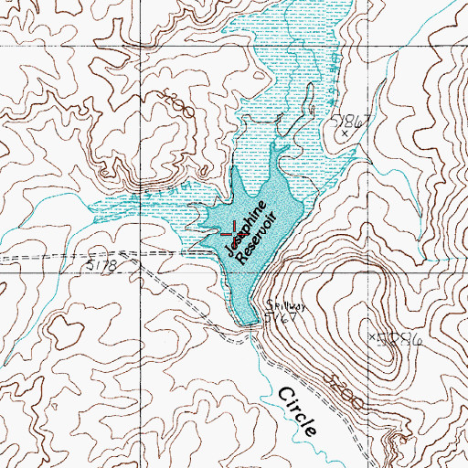 Topographic Map of Josephine Reservoir, NV